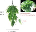 Fake Fern Artificial Hanging Ferns Outdoor Faux Hanging Greenery Plant Indoor UV Resistant Plastic Plants for Wall, Wedding Party, Holiday Decor-2Pcs - Image 4