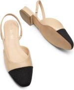 DREAM PAIRS Slingback Ballet Flats for Women Square Cap Toe Low Heel Dress Shoes Comfortable Work Flats for Office Party Wedding Business Casual - Image 5
