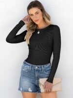 ANRABESS Women Long Sleeve Shirts Rib Knit Slim Fit Tops Basic Tee 2025 Fall Outfits Casual T-Shirt Underscrubs Layer Clothes - Image 4