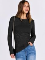 ANRABESS Women Long Sleeve Shirts Rib Knit Slim Fit Tops Basic Tee 2025 Fall Outfits Casual T-Shirt Underscrubs Layer Clothes - Image 5