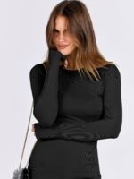 ANRABESS Women Long Sleeve Shirts Rib Knit Slim Fit Tops Basic Tee 2025 Fall Outfits Casual T-Shirt Underscrubs Layer Clothes - Image 7