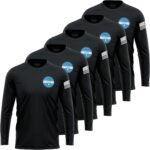 5 Pack Custom Dry Fit Long Sleeve Shirts for Men, Add Your Logo Front & Back Printing, Customized Moisture Wicking Sun Protection UV Workwear T-Shirts Black - Image 4