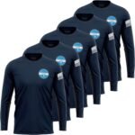 5 Pack Custom Dry Fit Long Sleeve Shirts for Men, Add Your Logo Front & Back Printing, Customized Moisture Wicking Sun Protection UV Workwear T-Shirts Black - Image 5