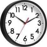 AKCISOT Wall Clock, Modern Small Wall Clocks Battery Operated 8 Inch, Silent Non-Ticking Analog Classic for Office, Home, Bathroom, Kitchen, Bedroom, School(Black) - Image 8