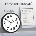 AKCISOT 12 Inch Wall Clock Silent Non-Ticking Modern Wall Clocks Battery Operated - Analog Classic Clock for Office, Home, Bathroom, Kitchen, Bedroom, School, Living Room(Black) - Image 6