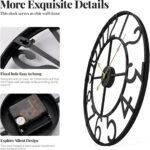 Cuspin Large Wall Clock for Living Room Decor, 30 Inch Decorative Wall Clocks Battery-Operated Silent Non Ticking Metal Modern Black Round Clock Arabic Numerals - Image 7