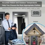 WallarGe Atomic Clock with Outdoor and Indoor Temperature - 12.5 Inch Self-Setting Digital Clock Large Display, Battery Operated Wall Clocks or Desk Clocks for Bedroom, Livingroom, Office - Image 5