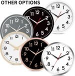 AKCISOT Wall Clock 10 Inch Silent Non-Ticking Modern Clocks Battery Operated - Analog Small Classic for Office, Home, Bathroom, Kitchen, Bedroom, School, Living Room(Black) - Image 5