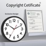 AKCISOT Wall Clock 10 Inch Silent Non-Ticking Modern Clocks Battery Operated - Analog Small Classic for Office, Home, Bathroom, Kitchen, Bedroom, School, Living Room(Black) - Image 6