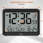 WallarGe Atomic Digital Wall Clock Battery Operated, Self-Setting, Large Display with Temperature, Date, Day of The Week, Silent Wall Mount Digital Clock, 4 Time Zones, DST - Image 4