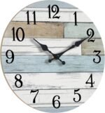 Wall Clock Battery Operated 8 Inch Silent Non Ticking Coastal Design Country Rustic Retro Decorative for Bathroom Kitchen Living Room Bedroom - Image 4