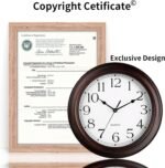 Wall Clocks Battery Operated Silent Non-Ticking Wall Clock 8.5 Inch Small Vintage Retro Rustic Style Decorative for Kitchen Living Room Home Office (Bronze) - Image 8