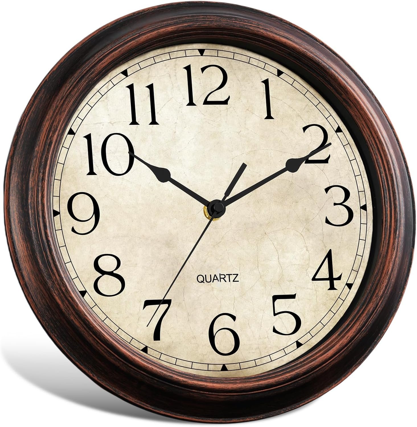 Wall Clock Battery Operated Vintage Silent Non-Ticking Analog Wall Clocks 8.5 Inch Small Retro Clock Decorative for Kitchen Bathroom Bedroom Home Office (Bronze) - Image 3