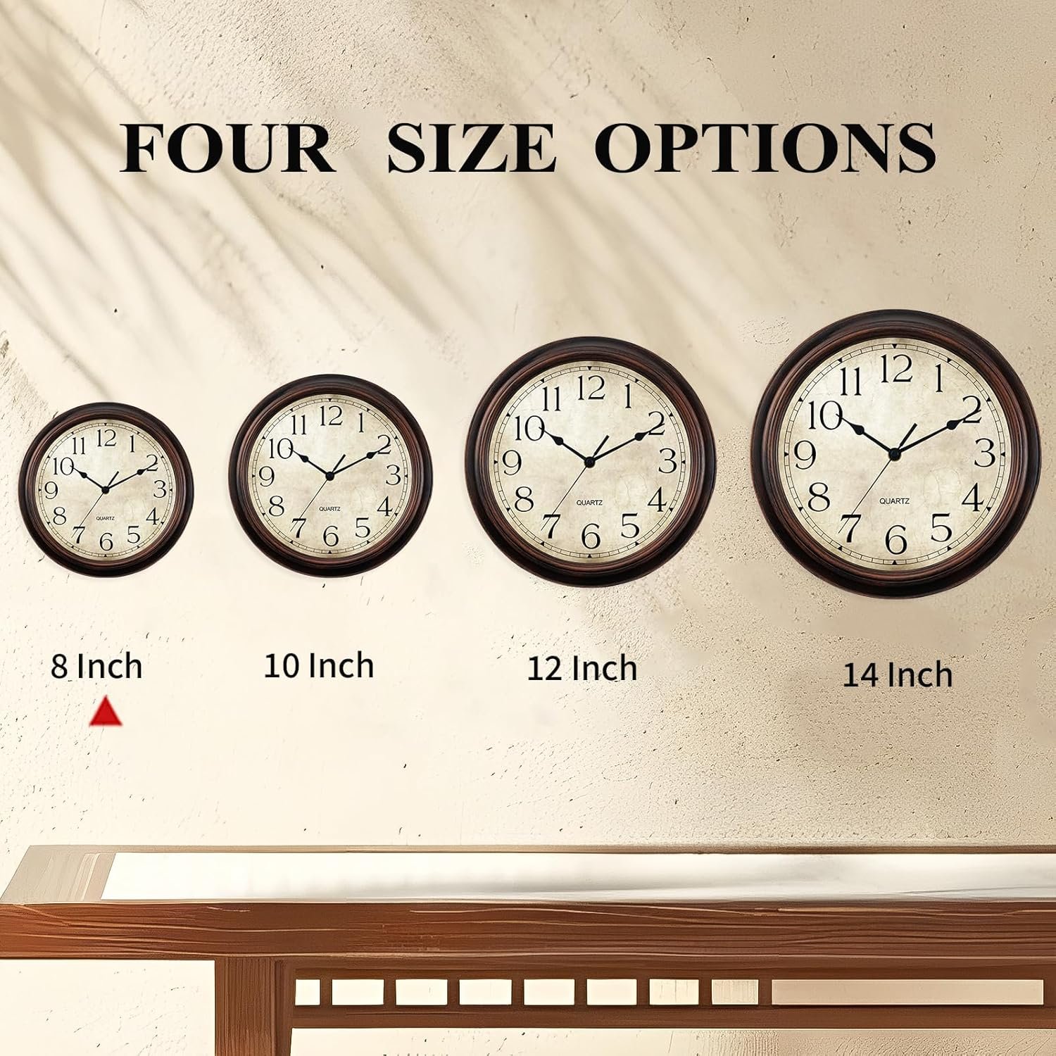 Wall Clock Battery Operated Vintage Silent Non-Ticking Analog Wall Clocks 8.5 Inch Small Retro Clock Decorative for Kitchen Bathroom Bedroom Home Office (Bronze) - Image 4