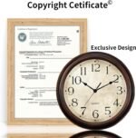 Wall Clock Battery Operated Vintage Silent Non-Ticking Analog Wall Clocks 8.5 Inch Small Retro Clock Decorative for Kitchen Bathroom Bedroom Home Office (Bronze) - Image 8