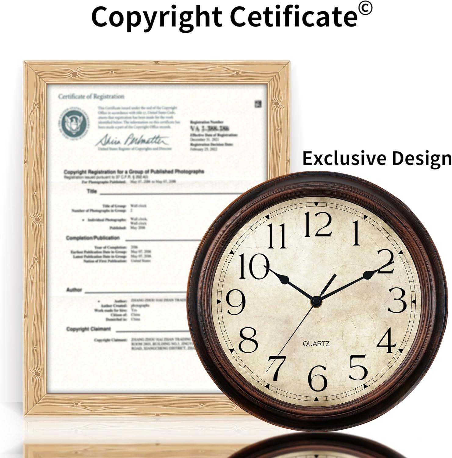 Wall Clock Battery Operated Vintage Silent Non-Ticking Analog Wall Clocks 8.5 Inch Small Retro Clock Decorative for Kitchen Bathroom Bedroom Home Office (Bronze) - Image 8