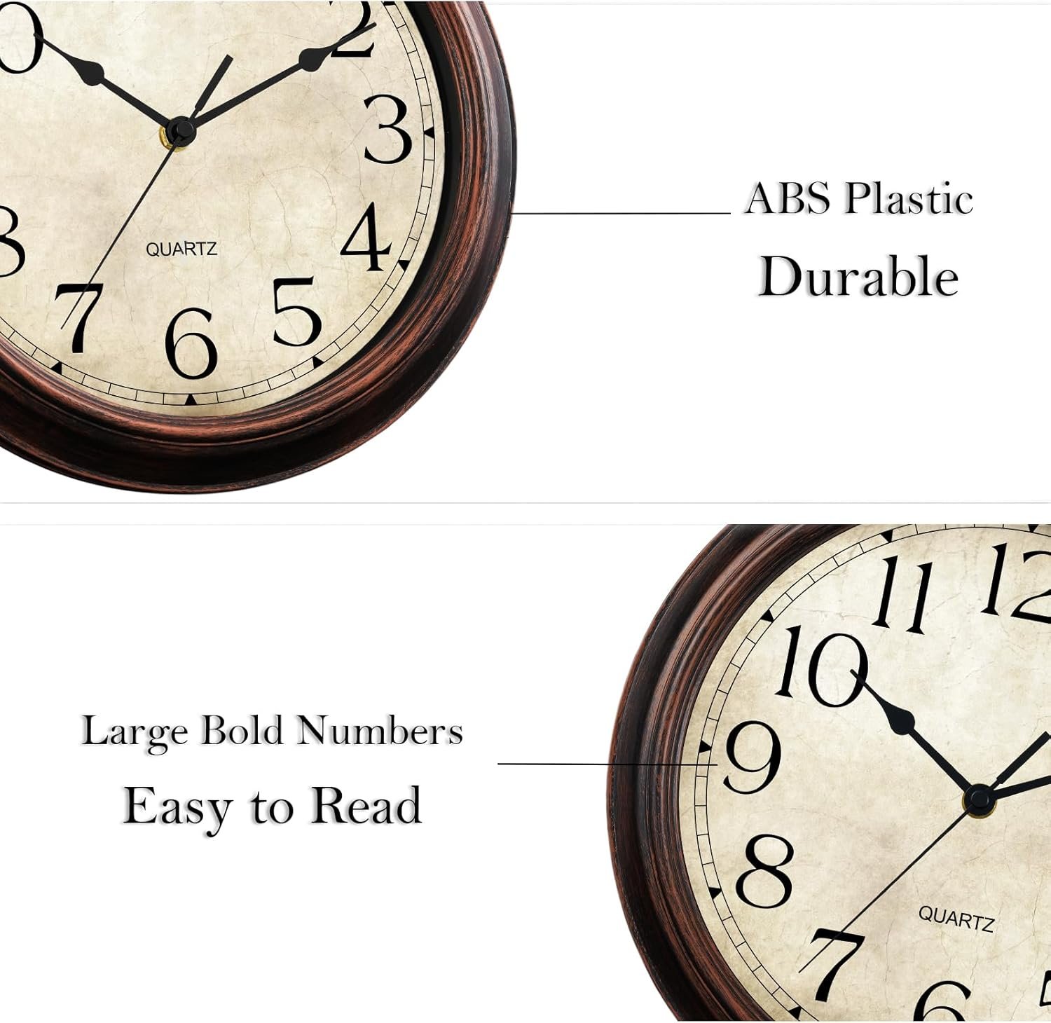 Wall Clock Battery Operated Vintage Silent Non-Ticking Analog Wall Clocks 8.5 Inch Small Retro Clock Decorative for Kitchen Bathroom Bedroom Home Office (Bronze) - Image 10