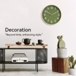 Wall Clock Green, Silent Wall Clocks Battery Operated 8 Inch-Modern Non Ticking Analog Clock Decorative for Kitchen Office Bathroom Bedroom(Gold) - Image 8