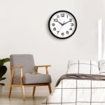 Wall Clock Silent Non-Ticking Modern Clock Battery Operated 8 Inch Small Classic Analog Decorative for Kitchen, Living Room, Office, Bedroom, Bathroom (Black) - Image 3
