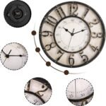ZOOFOX 12 Inch Retro Wall Clock, Silent Non-Ticking Battery Operated Movement Decorative Round Quartz Wall Clock, Raised 3D Arabic Numeral Clock for Home, Living Room, Kitchen, Office - Image 4