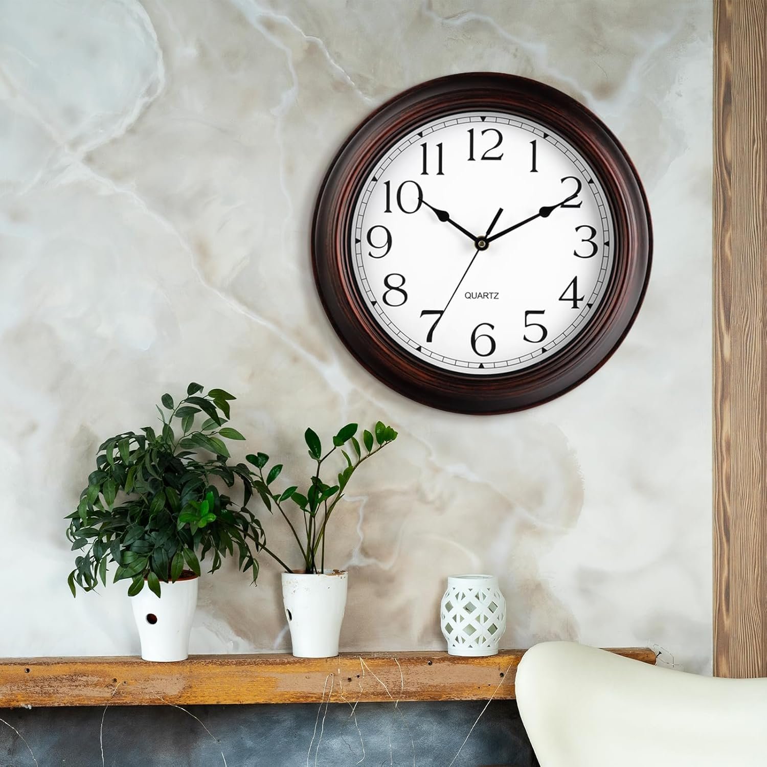 14 Inch Wall Clocks Battery Operated Silent Non-Ticking Wall Clock Vintage Retro Rustic Style Decorative for Living Room Kitchen Farmhouse (Bronze) - Image 9