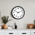 Wall Clock Small Analog 8 Inch Silent Non Ticking Battery Operated Modern Simple Decorative for Kitchen Office Bedroom Bathroom Living Room(Black) - Image 4
