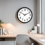 Wall Clock Small Analog 8 Inch Silent Non Ticking Battery Operated Modern Simple Decorative for Kitchen Office Bedroom Bathroom Living Room(Black) - Image 8