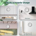 Wall Clock 12 Inches Non-Ticking Wall Clocks Battery Operated Large Easy to Read with Stereoscopic Dial Ultra-Quiet Movement Quartz for Office Classroom School Home Bedroom Kitchen - Image 7