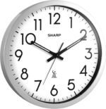 Sharp Atomic Analog Wall Clock - 12" Silver Brushed Finish - Sets Automatically- Battery Operated - Easy to Read - Easy to Use– Modern Design and Style - Image 3