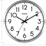 Sharp Atomic Analog Wall Clock - 12" Silver Brushed Finish - Sets Automatically- Battery Operated - Easy to Read - Easy to Use– Modern Design and Style - Image 5