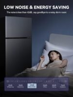 8.5 cu.ft Dual-Door Apartment Refrigerator with Freezer and Adjustable Thermostat - Slide-Out Glass Shelves for Dorms, Offices, RVs, and Homes - Image 5