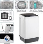 ROVSUN 17.6LBS Full Automatic Washing Machine and 1.5CuFt Portable Clothes Dryer Set, Compact Laundry Washer and Dryer Combo Set with Stainless Steel Inner Tub, for Apartment, Dorms, Home - Image 9