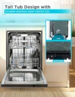 BLACK+DECKER 24" Designer Series Built-In Dishwasher, 14-Place Setting Capacity with Stainless Steel Tub, 6 Wash Programs and Smart Wash System, Low Noise, ENERGY STAR Certified, BDW400MS - Image 4