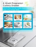 BLACK+DECKER 24" Designer Series Built-In Dishwasher, 14-Place Setting Capacity with Stainless Steel Tub, 6 Wash Programs and Smart Wash System, Low Noise, ENERGY STAR Certified, BDW400MS - Image 7