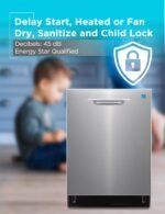 BLACK+DECKER 24" Designer Series Built-In Dishwasher, 14-Place Setting Capacity with Stainless Steel Tub, 6 Wash Programs and Smart Wash System, Low Noise, ENERGY STAR Certified, BDW400MS - Image 8