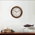 Wooden Wall Clock with Retro Design, 11 Inches Round Wall Clocks Battery Operated Silent Non-Ticking, Big Arabic Numerals, for Kitchen Living Room Classroom Gym and Pool, Brown - Image 6