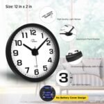 WallarGe Night Light Wall Clock for Bedroom - Silent Lighted up Wall Clock Glow in The Dark, Battery Operated for Living Room/Kitchen, Easy to Read Large Digital Display, 12 Inch - Image 5