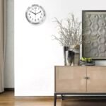 HITO 10 Inch Silent Wall Clock Battery Operated Non Ticking Glass Cover Silver Aluminum Frame, for Kitchen, Bedroom, Home Office, Living Room Decor - Image 7