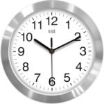 HITO 10 Inch Silent Wall Clock Battery Operated Non Ticking Glass Cover Silver Aluminum Frame, for Kitchen, Bedroom, Home Office, Living Room Decor - Image 9