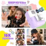Kids Instant Print Camera, Christmas & Birthday Gift for Girls & Boys, Digital Camera with 32GB Card, 1080P Video, Portable Purple Toy for Ages 3-10 - Image 5