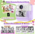 Kids Instant Print Camera, Christmas & Birthday Gift for Girls & Boys, Digital Camera with 32GB Card, 1080P Video, Portable Purple Toy for Ages 3-10 - Image 7