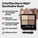 Revlon ColorStay Day to Night Eyeshadow Quad, Longwear Shadow Palette with Transitional Shades and Buttery Soft Feel, Crease & Smudge Proof, 530 Seductive, 0.16 Oz - Image 4