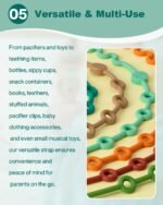 Toy Straps for Baby, 5pcs Adjustable Toy Holder for Stroller Accessories, Silicone Tether Pacifier Clip, No Throw Travel Essential Leash for High Chair, Car Seat (5-Pack) - Image 5