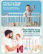 Toy Straps for Baby, 5pcs Adjustable Toy Holder for Stroller Accessories, Silicone Tether Pacifier Clip, No Throw Travel Essential Leash for High Chair, Car Seat (5-Pack) - Image 6