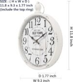 Menterry Retro Round Wall Clock. White Vintage Antique Style. Battery Operated Silent Wall Clocks for Farmhouse,Bathroom,Kitchen,Bedroom,Office, (11.8" H x 9.3" W) - Image 3