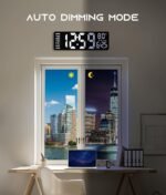 16.5" Large Digital Wall Clock with BT Sync, RGB Lights with 11 Scenes Mode Remote Control, Dual Alarms with Big LED Display, Auto DST, Temperature for Classroom Gaming - Image 8