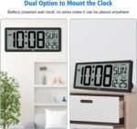 WallarGe Backlight Digital Wall Clock Battery Operated - with Temperature and Date 14.5'' Large Digital Wall Clock, Easy to Read and Set, Auto DST - Image 8