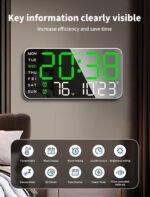 MASHI 8.4''Large Digital Wall Clock, Led Alarm Clock with Big Digits, Date, Temperature, DST, Modern Decor Design for Desk,5-Level Brightness for Room, Bedroom, Gift, Yougster and Elderly - Image 3