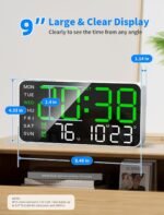 MASHI 8.4''Large Digital Wall Clock, Led Alarm Clock with Big Digits, Date, Temperature, DST, Modern Decor Design for Desk,5-Level Brightness for Room, Bedroom, Gift, Yougster and Elderly - Image 4