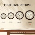 14 Inch Wall Clocks Battery Operated Silent Non-Ticking Analog Wall Clock Vintage Retro Rustic Style Decorative for Living Room Kitchen Home Office(Bronze) - Image 4